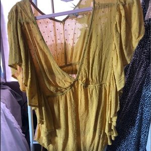 Mustard colored fashion top